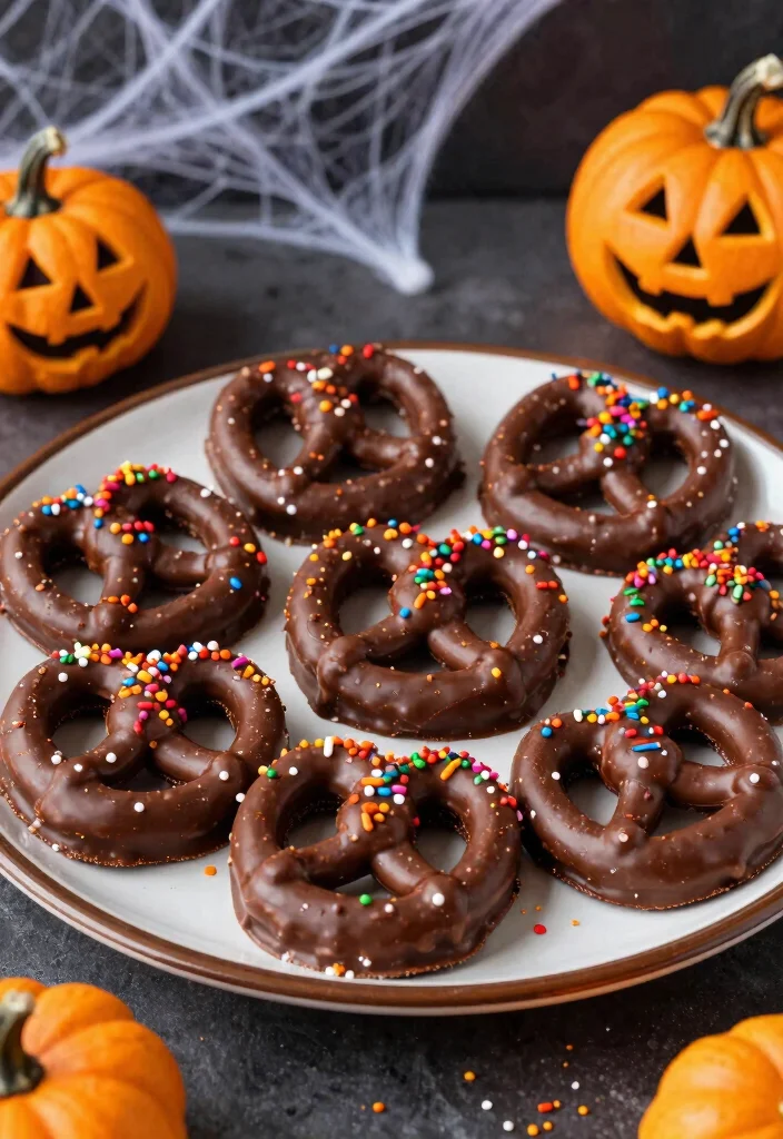 20 Spooky Vegan Halloween Treats Kids and Adults Love - 17. Spooky Chocolate-Covered Pretzels 1