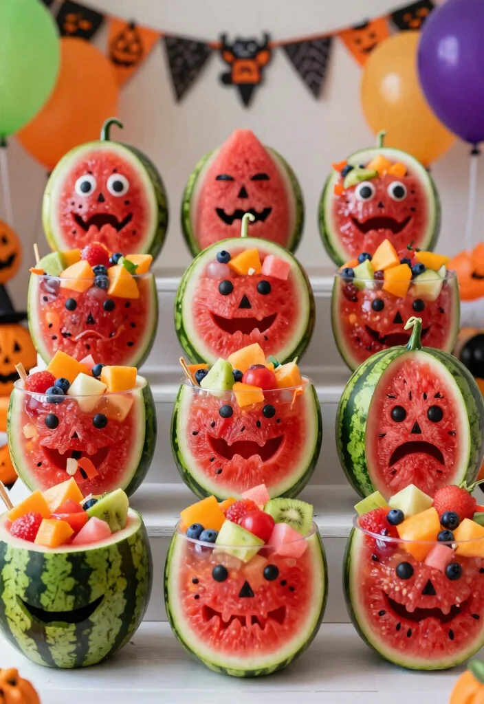 20 Spooky Vegan Halloween Treats Kids and Adults Love - 18. Wicked Watermelon Monsters 1