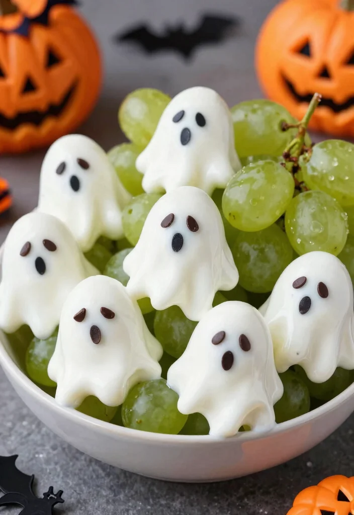 20 Spooky Vegan Halloween Treats Kids and Adults Love - 19. Ghostly Grapes 1