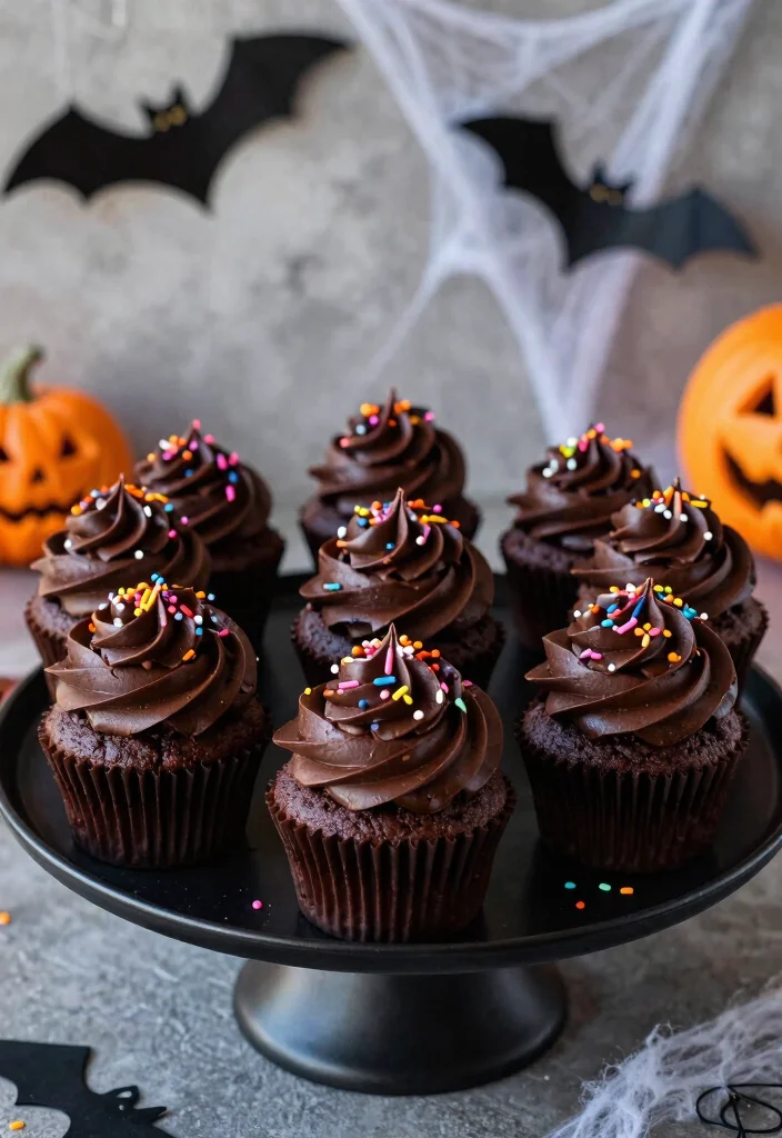 20 Spooky Vegan Halloween Treats Kids and Adults Love - 7. Chocolate Cauldron Cupcakes 1