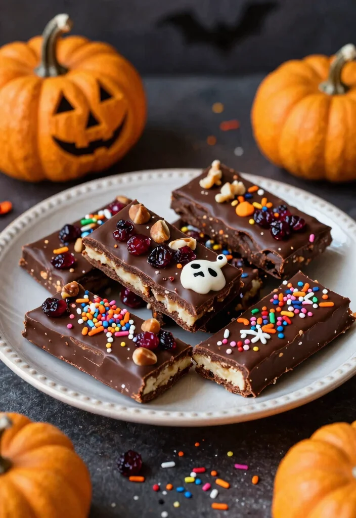 20 Spooky Vegan Halloween Treats Kids and Adults Love - 9. Haunted Halloween Bark 1