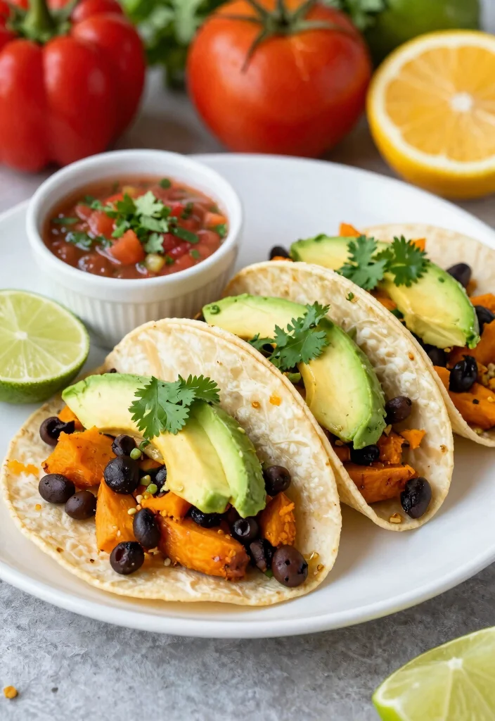 20 Vegan Crockpot Recipes That Practically Cook Themselves - 4. Sweet Potato and Black Bean Tacos 1