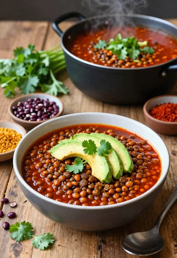 20 Vegan Freezer Meals for Easy Make-Ahead Dinners - 2. Spicy Lentil Chili 1