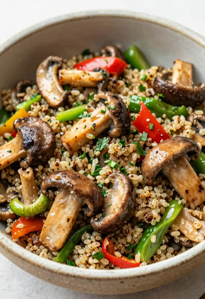 20 Vegan Mushroom Recipes: Soups, Pasta and Main Dishes - 10. Mushroom Quinoa Bowl 1