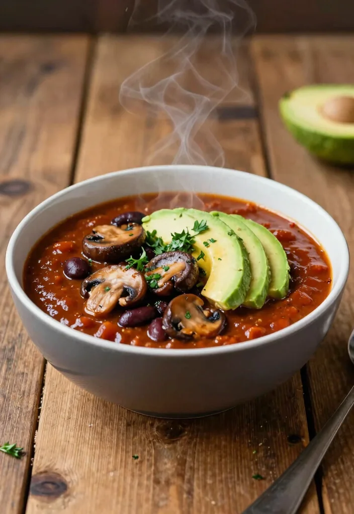 20 Vegan Mushroom Recipes: Soups, Pasta and Main Dishes - 13. Mushroom and Bean Chili 1