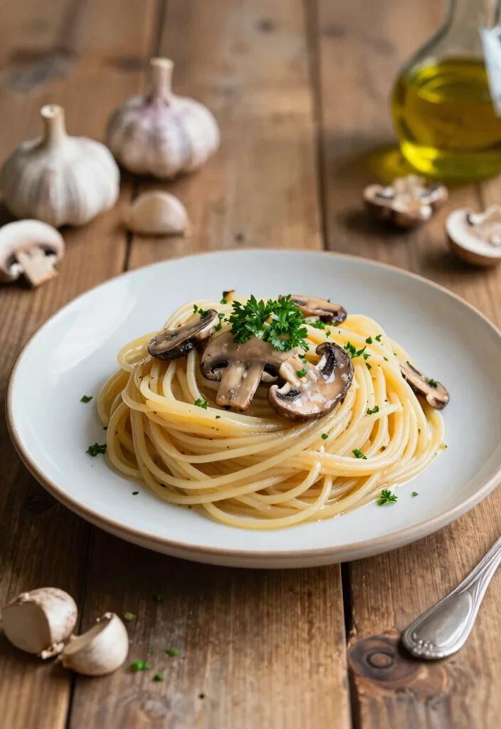20 Vegan Mushroom Recipes: Soups, Pasta and Main Dishes - 2. Garlic Mushroom Pasta 1
