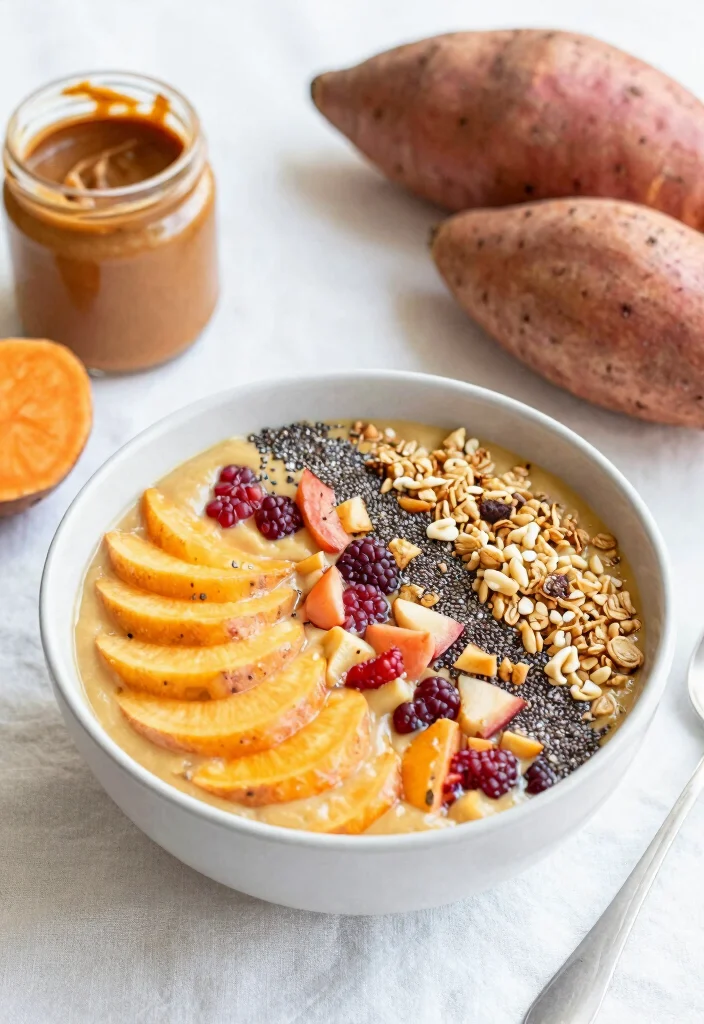 20 Vegan Sweet Potato Recipes: Easy and Nutritious Meals - 13. Sweet Potato Smoothie Bowl 1