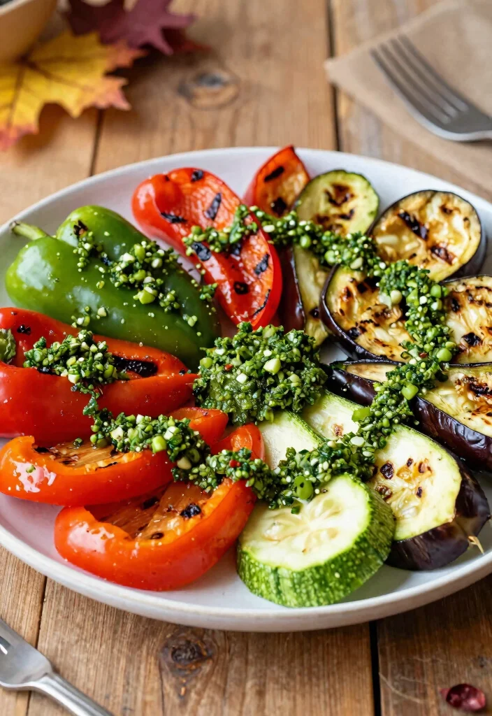 20 Vegan Thanksgiving Main Dishes That Impress Every Guest - 10. Grilled Vegetable Platter with Chimichurri 1