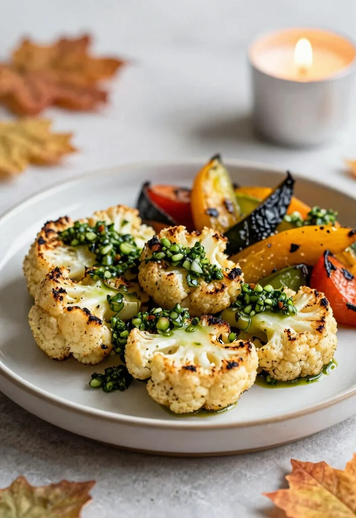 20 Vegan Thanksgiving Main Dishes That Impress Every Guest - 11. Cauliflower Steak with Chimichurri 1
