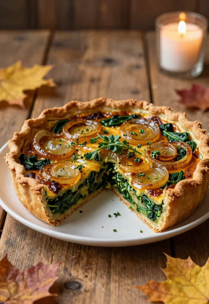 20 Vegan Thanksgiving Main Dishes That Impress Every Guest - 15. Caramelized Onion and Spinach Quiche 1