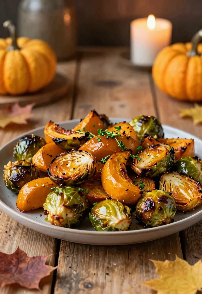 20 Vegan Thanksgiving Main Dishes That Impress Every Guest - 3. Maple-Glazed Brussels Sprouts and Butternut Squash 1